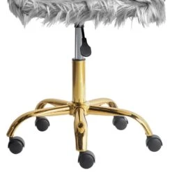 MARGATE - Bureaustoel - Grijs - Kunstbont -VIDAXL Winkel b44f7cfc760d41eba5f2c3d2deb8dff6