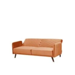 Beliani Driezitsbank - SENJA Oranje Fluweel -VIDAXL Winkel b4dde5cc15034f9ab07f446bb26d9150