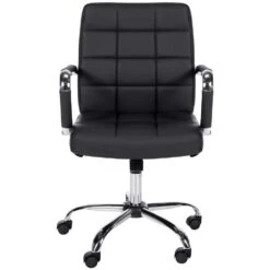 CLP Bureaustoel Ashland Chroom Frame - Kunstleer - Zwart -VIDAXL Winkel b4f2a56d5a8648d1b6f07fd8014a4aa7