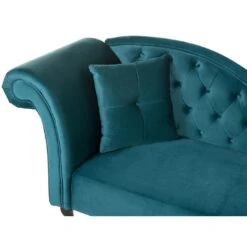 LATTES - Chaise Longue - Blauw - Linkerzijde - Fluweel -VIDAXL Winkel b5276cd2ec394f71b060899268fd4bec