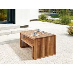 SULZANO - Tuintafel - Lichthout - Acaciahout -VIDAXL Winkel b5482ea5b4244342b5f257476699331d