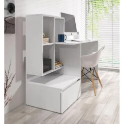 Meubella - Bureau Pierre 2 - Wit - 145 Cm -VIDAXL Winkel b5f6bfa8a0bd420b9a44350e1eb9f166