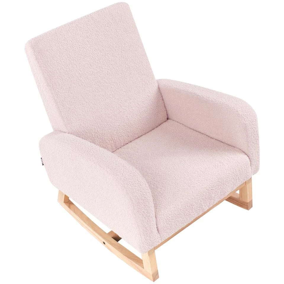 NORBY - Schommelstoel Voor Kinderen - Pastelroze - Bouclé 8 NORBY - Schommelstoel Voor Kinderen - Pastelroze - Bouclé - Afbeelding 8