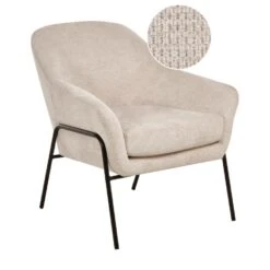 VEDDIGE - Fauteuil - Beige - Polyester -VIDAXL Winkel b665449c0e2e4882a339eefa95f866c0