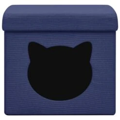 VidaXL Opbergkruk Met Kattenpatroon Inklapbaar Stof Blauw -VIDAXL Winkel b6851d1f8dcf459baf248feec7ca6eb6