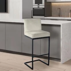 CLP Barkruk Hopewell Zwart Frame - Fluweel - Creme -VIDAXL Winkel b69db34aa3a949e4a5d0bdacffa178a2