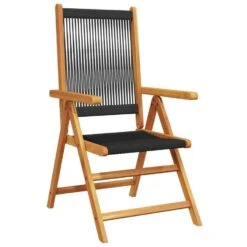 VidaXL- Tuinstoelen - Zwart - Massief Acaciahout En Polypropeen - 2 Stuks -VIDAXL Winkel b6de11194f72434cbd3b7ec504bc6f1b