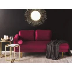 MIRAMAS - Chaise Longue - Rood - Linkerzijde - Fluweel -VIDAXL Winkel b7726210f5a2455e8f36d58c1a6b414e