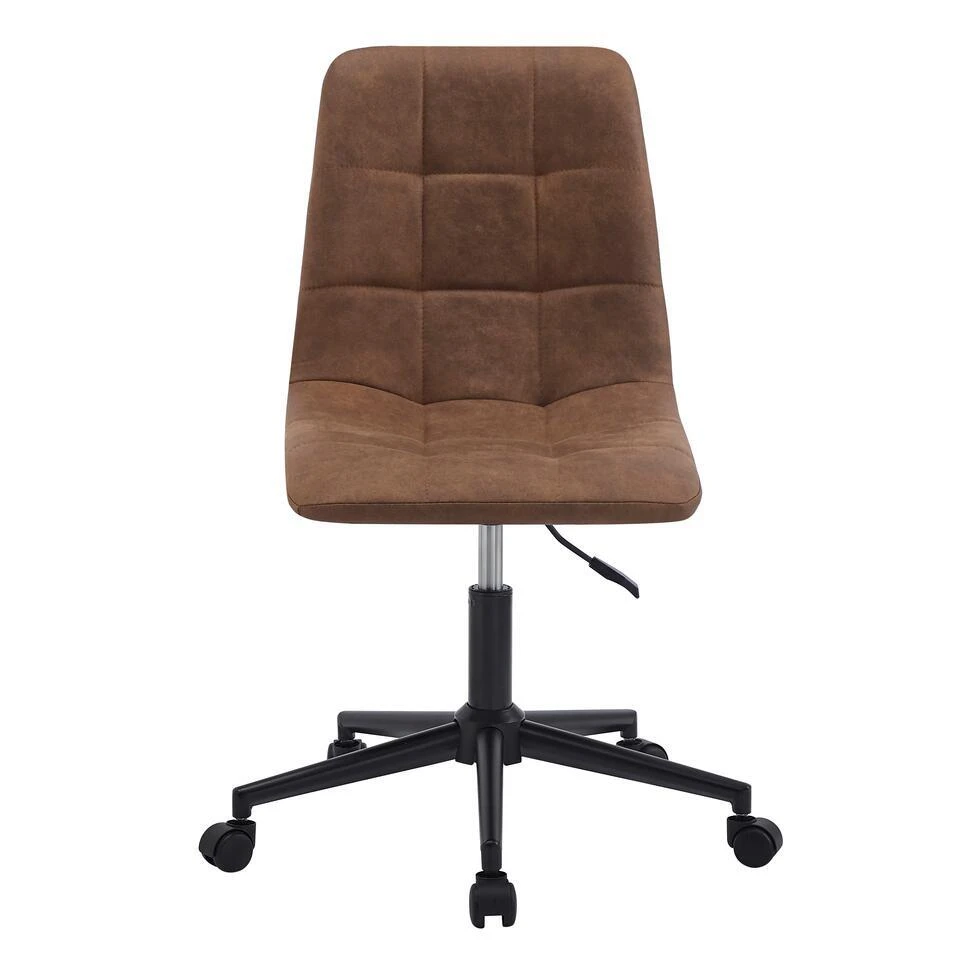 Bureaustoel In Bruin Kunstleer Met Metalen Onderstel 7 Bureaustoel In Bruin Kunstleer Met Metalen Onderstel - Afbeelding 7
