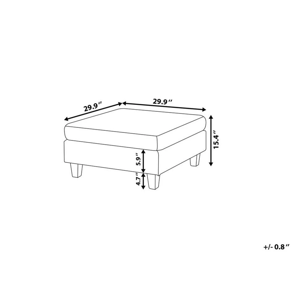Beliani Ottomaan FEVIK - Grijs Polyester 4 Beliani Ottomaan FEVIK - Grijs Polyester - Afbeelding 4