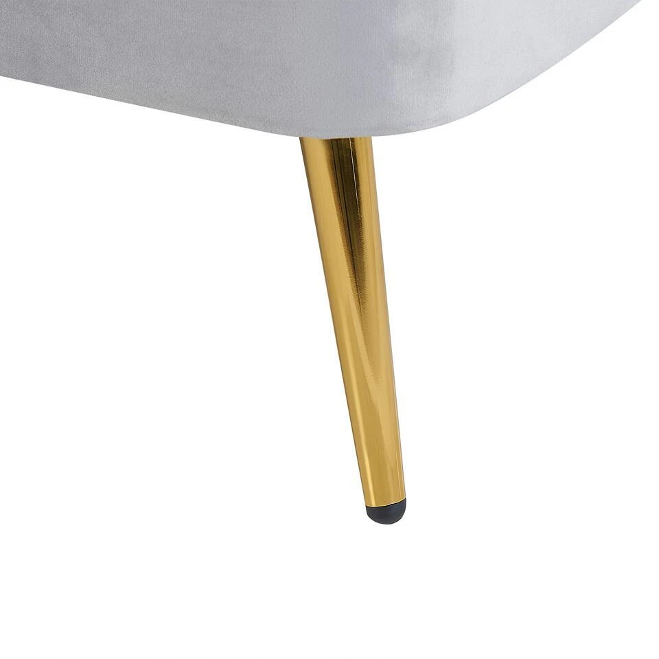 ALLIER - Chaise Longue - Grijs - Rechterzijde - Fluweel 10 ALLIER - Chaise Longue - Grijs - Rechterzijde - Fluweel - Afbeelding 10