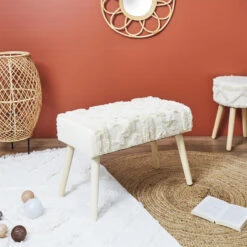 Home Deco Factory Bijzet Krukje Berber Mirage - Hout - 60 X 40 Cm -VIDAXL Winkel b8a3602d4a284ce197e97474b614c847