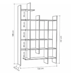 CALICOSY - Rek MANCO - Wit - 188x122x25,5 Cm -VIDAXL Winkel b92a59f07f404facbd376a6565e0f6d6