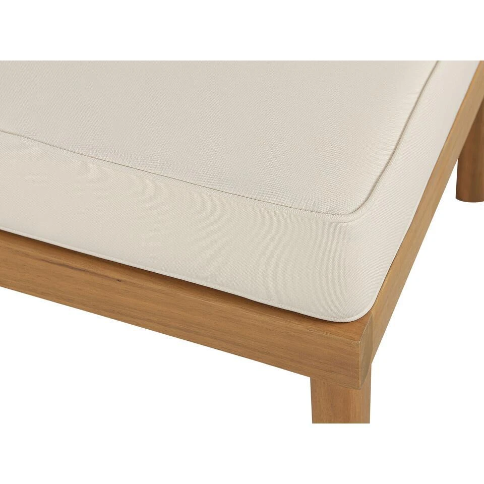 BARATTI - Tuin Ottomaan - Lichte Houtkleur/Wit - Acaciahout 4 BARATTI - Tuin Ottomaan - Lichte Houtkleur/Wit - Acaciahout - Afbeelding 4