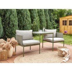 TERRACINA - Loungeset Voor 2 - Groen - Aluminium -VIDAXL Winkel b97fc3233821409685d7535c38426503