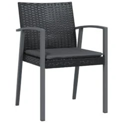 VidaXL - Tuinstoelen En Kussens - Zwart - Poly Rattan - 56,5x57x83 Cm - 4 Stuks -VIDAXL Winkel bb4c2d94eb00478a9c8eacfb3de420de