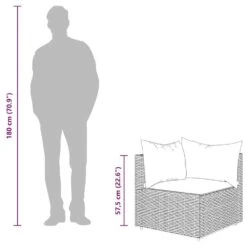 VidaXL - Tuinhoekbank - Grijs - Poly Rattan - Met Kussens -VIDAXL Winkel bbb49cf392314afe9a224804311191b4