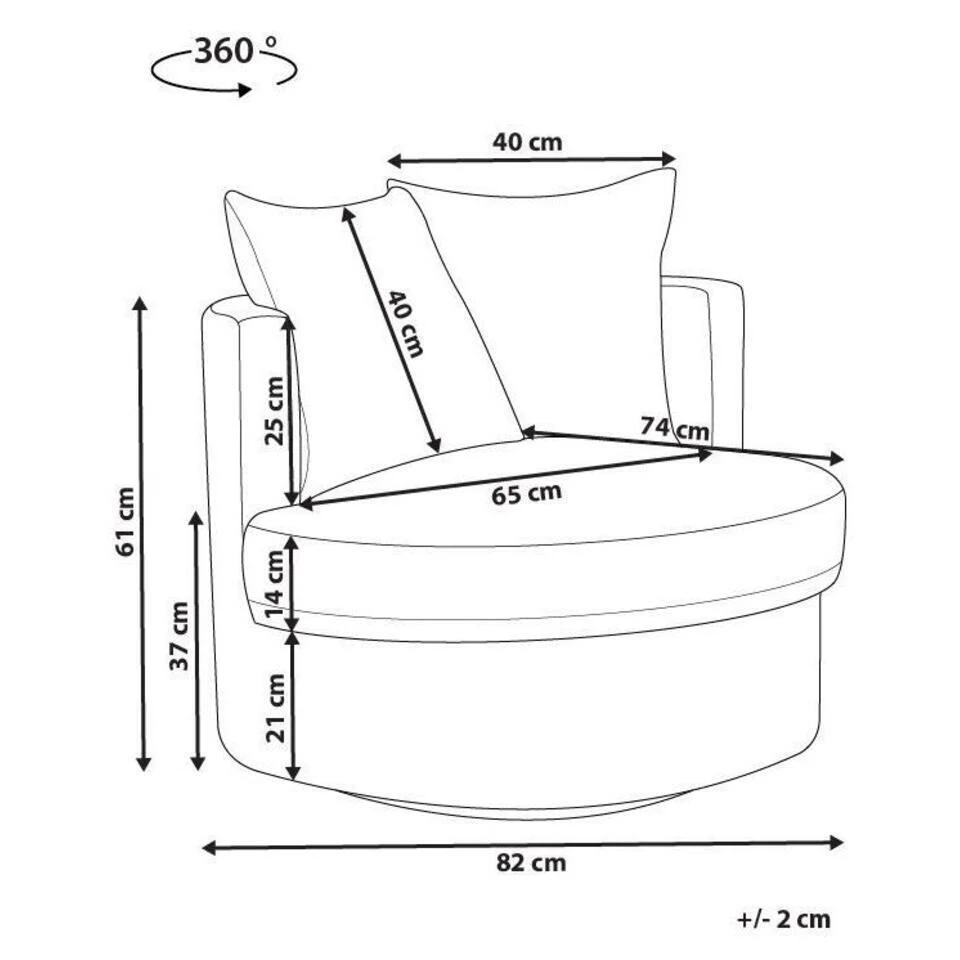 DALBY - Fauteuil - Blauw - Stof 3 DALBY - Fauteuil - Blauw - Stof - Afbeelding 3