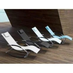 Beliani Tuinligstoel CARANO - Blauw Staal, Textiel -VIDAXL Winkel bc49f795bcfe402dad1fd3d5652eb9e5