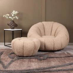 DS4U - Olivia Fauteuil Set Teddy - Beige -VIDAXL Winkel bc56c3c69b6e4b5a91581fa79c305faa