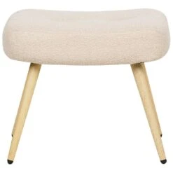 VEJLE II - Fauteuil Met Hocker - Beige - Bouclé -VIDAXL Winkel bcdee02e159f4152b4b73560c5c9b324