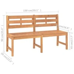 VidaXL - 2-zits Tuinbank - Massief Teakhout - 150x59x90 Cm -VIDAXL Winkel be629d0286e34519823999734760989a