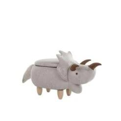 Beliani Hocker TRICERATOPS - Grijs Polyester -VIDAXL Winkel be74a0df25944980adcdab19aadf4802
