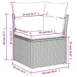 VidaXL Loungeset Met Kussens & Hout Armsteun Voor 9 - Grijs - Poly Rattan -VIDAXL Winkel be780f9cc067435d8b3f120cb9647b91 2