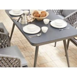 Beliani Tuintafel LIPARI - Grijs Aluminium -VIDAXL Winkel be9e9b22d3d043f2938f0a82b56ea921