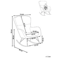 ANASET - Schommelstoel - Wit/Goud - Bouclé -VIDAXL Winkel bfd6236397bf44ebbca7900f5430a862