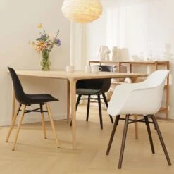 Nolon Nena-Liz Eetkamerstoel Wit - Okergeel Kussen - Walnoot -VIDAXL Winkel bfe83319694b45cf9e01d50cc472f166