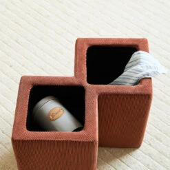 Scandinavische Velours Terracotta Woonkamerpoef -VIDAXL Winkel c028c8c88557421e87b658d3cc466bb8