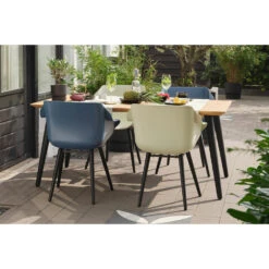 Set Van 2 - Hartman Sophie Element Dining Armstoel - Steel Blue -VIDAXL Winkel c09c1b71c248476cab60625def372f14