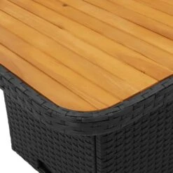 VidaXL - Tuintafel - Zwart - Poly Rattan En Hout - 90 X 55 X 71 Cm -VIDAXL Winkel c0d4ba74bc6e4b279b584d16a4bab8a7