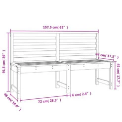 VidaXL - Tuinbank - Zwart - Grenenhout - 157.5 Cm -VIDAXL Winkel c1bfbc71f3d74f6eb2abc22002bf106d