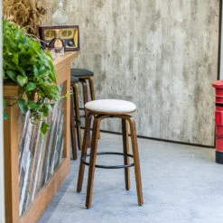 Set Van 2 Barkrukken In Essen En Beige Fluweel -VIDAXL Winkel c27bcc5808b54c6a9bdf2519089d92ea