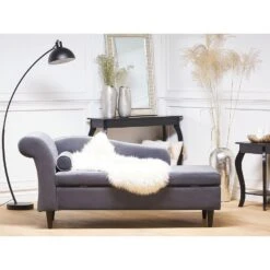 LUIRO - Chaise Longue - Donkergrijs - Linkerzijde - Fluweel -VIDAXL Winkel c341c047955146cab9c89ec61af64214