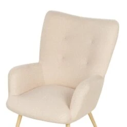 VEJLE II - Fauteuil Met Hocker - Beige - Bouclé -VIDAXL Winkel c412cecdc78c4ee589a086cbec90c96c