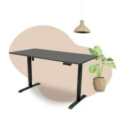 Elektrisch Verstelbaar Bureau - 180x80 Cm - Single Motor - Zwart / Antraciet -VIDAXL Winkel c4575b52429746f28daaba67f6beee31