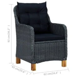 VidaXL - Tuinstoelen - Grijs - Poly Rattan - 2 Stuks - Met Kussens -VIDAXL Winkel c4aa0450533b4bbaa808c8caf3732b88
