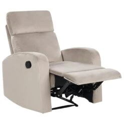 VERDAL - Relaxfauteuil Handmatig - Beige - Fluweel -VIDAXL Winkel c5775772e6c74eeb9ca7974675553f7c
