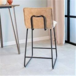 Industriële Barkruk Jelle Beige - Zithoogte 65 Cm - Stof - Beige -VIDAXL Winkel c5d11400a54f4d3d903d4bcb4b6c4e15