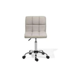Beliani Bureaustoel MARION - Beige Polyester -VIDAXL Winkel c62414fc946341fd9d9347bcdf9d3a58