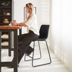 Industriële Barkruk Mark Zwart - Zithoogte 65 Cm - Kunstleder - Zwart -VIDAXL Winkel c73501dcbcce44d084a2c0f6bbe2a9aa