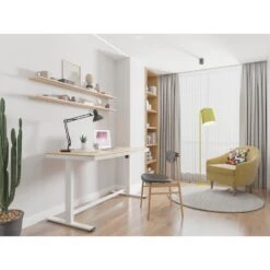 Elektrisch Verstelbaar Bureau / Thuiswerkplek - 140x70 Cm - Whitewash Eiken - Z -VIDAXL Winkel c95ae99431cc40eb8126d9fd0f4a404b