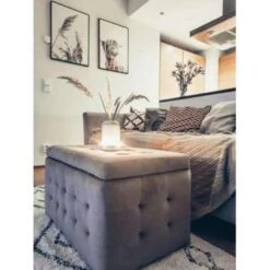 MICHIGAN - Ottomaan - Bruin - Fluweel -VIDAXL Winkel c9bbc0e0dd1e49e294e29996d447f7e5