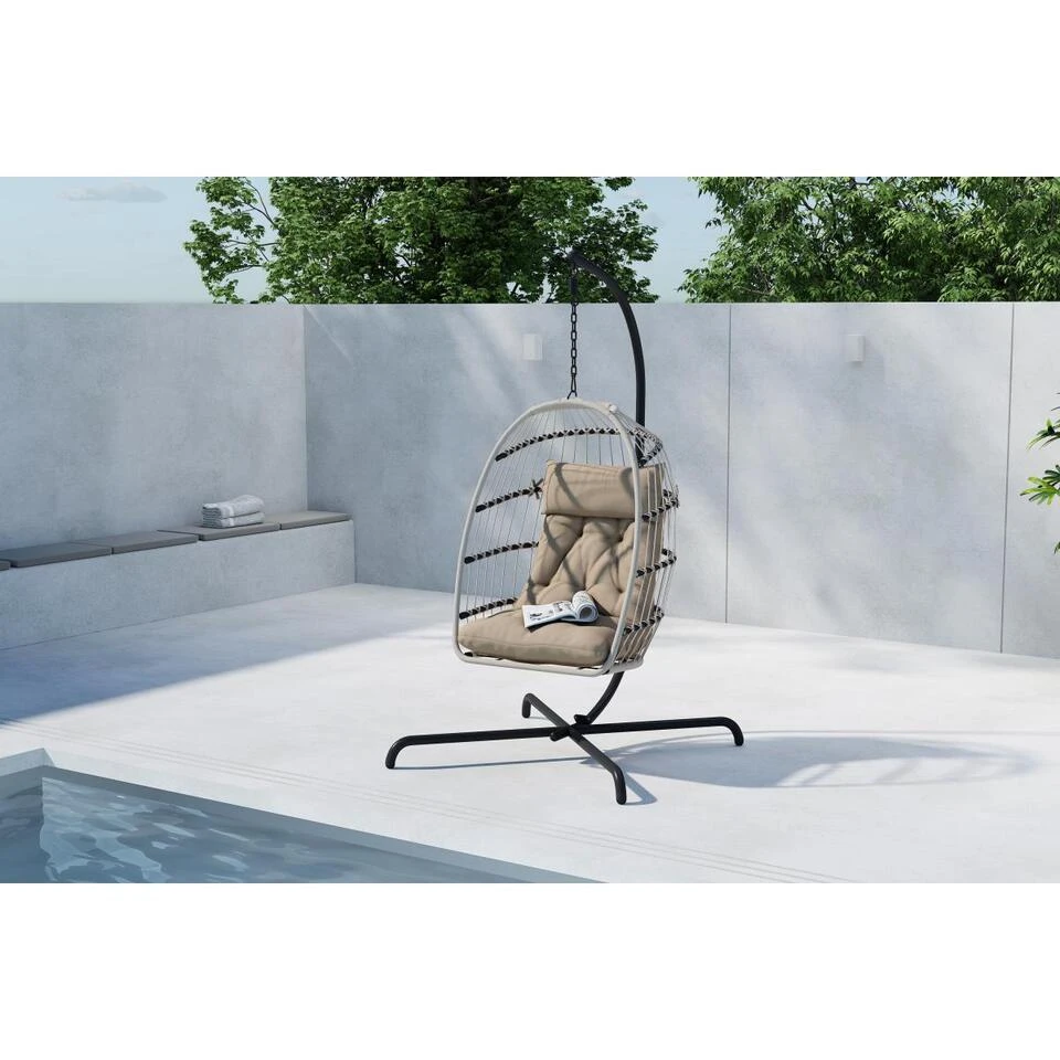 Svea - Hana Hangstoel - Zwart/grijs 2 Svea - Hana Hangstoel - Zwart/grijs - Afbeelding 2