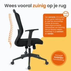 Goliving Ergonomisch Bureaustoel - Verstelbaar - Op Wieltjes - Zwart -VIDAXL Winkel ca8b39b24d9d4945babf640d48ef70d8