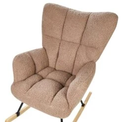 OULU - Schommelstoel - Zandbeige - Bouclé -VIDAXL Winkel cac8855c9a5d40328338aaed388808c5