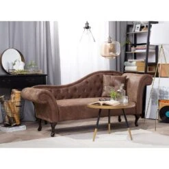 LATTES - Chaise Longue - Bruin - Rechterzijde - Kunstsuède -VIDAXL Winkel cb2811e592ad433bac4aebd702d25414
